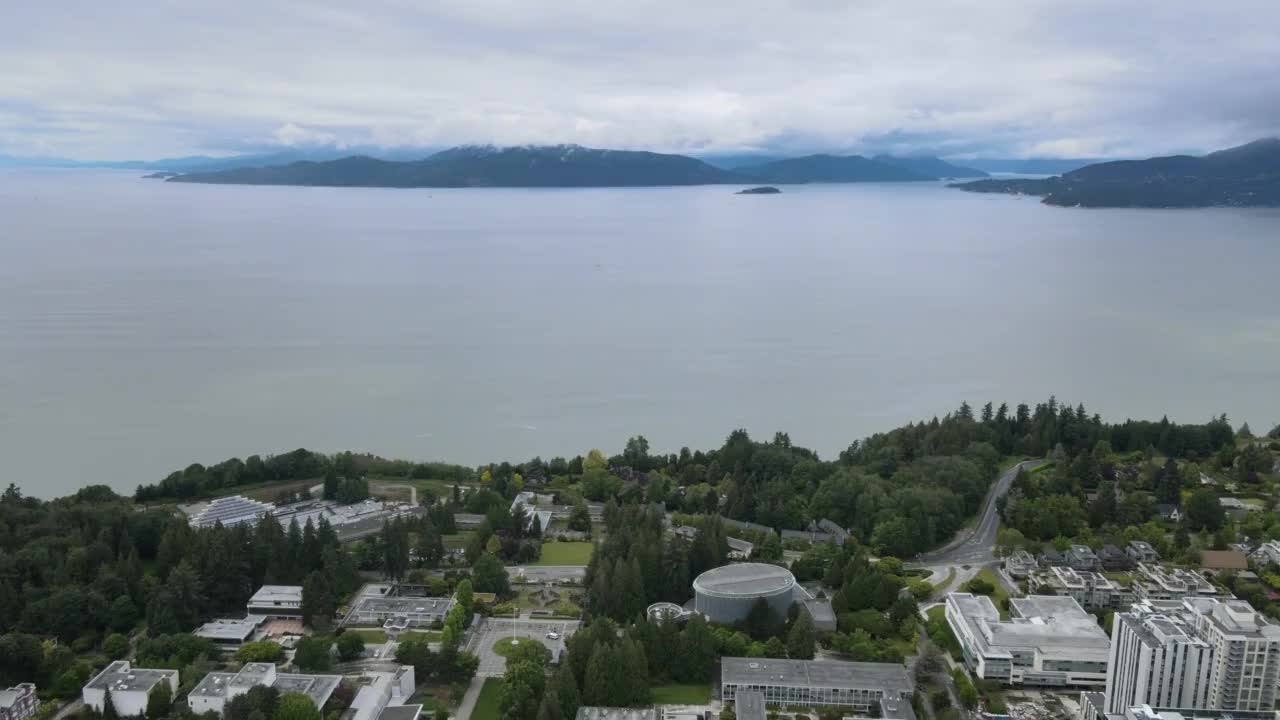 Vancouver coastline and forest from above