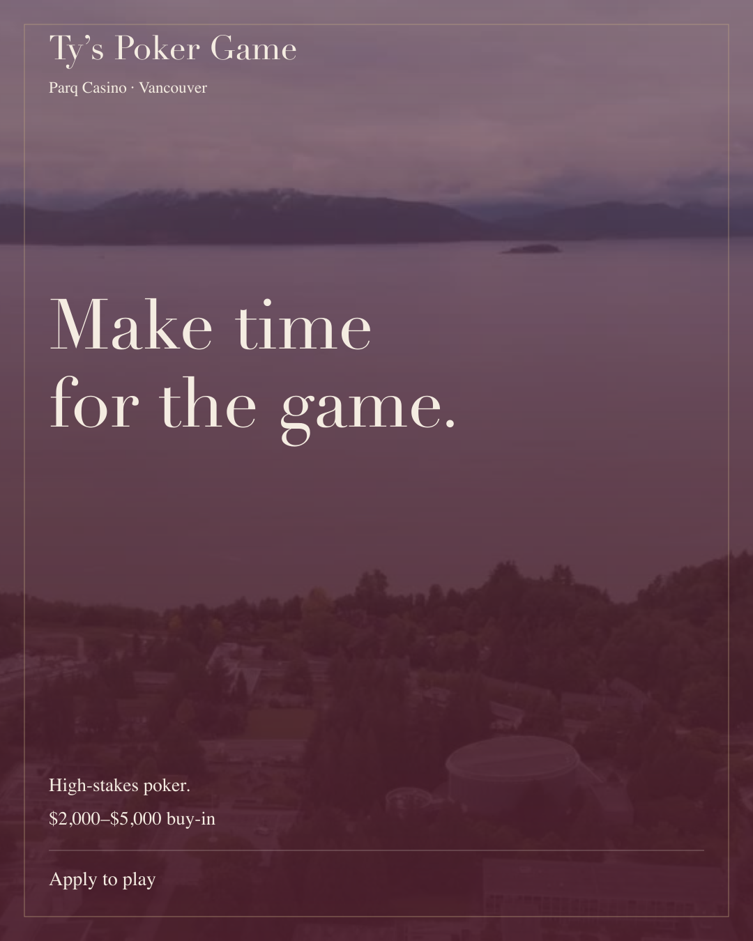 Apply to play.