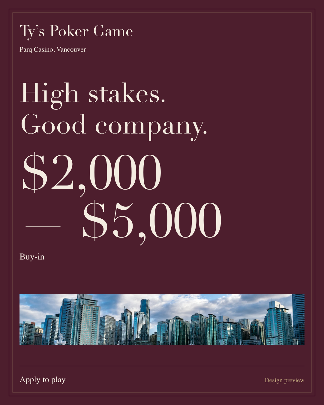 The buy-in