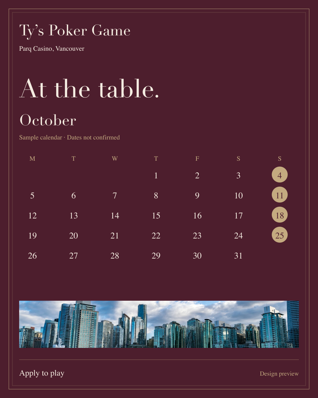 At the table.