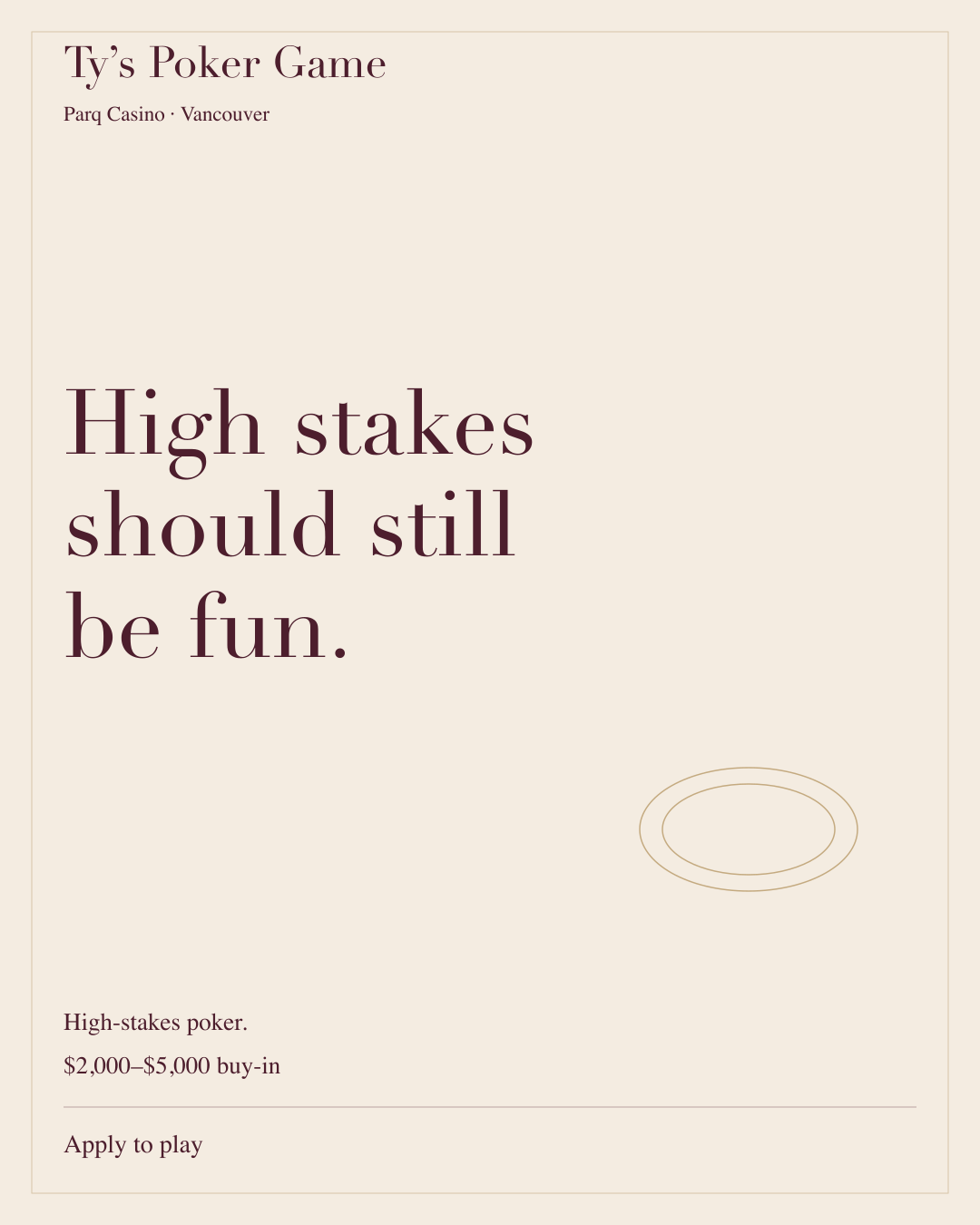 High stakes should still be fun.