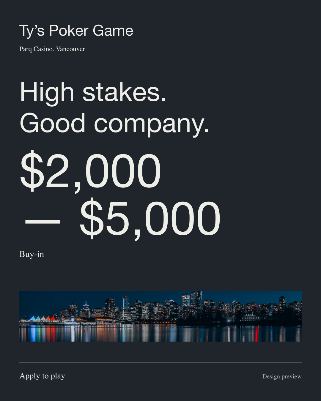 The buy-in