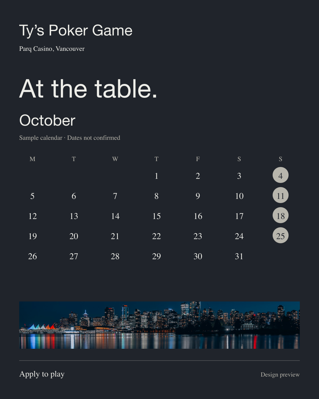 At the table.