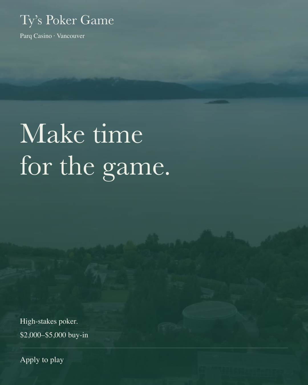 Apply to play.