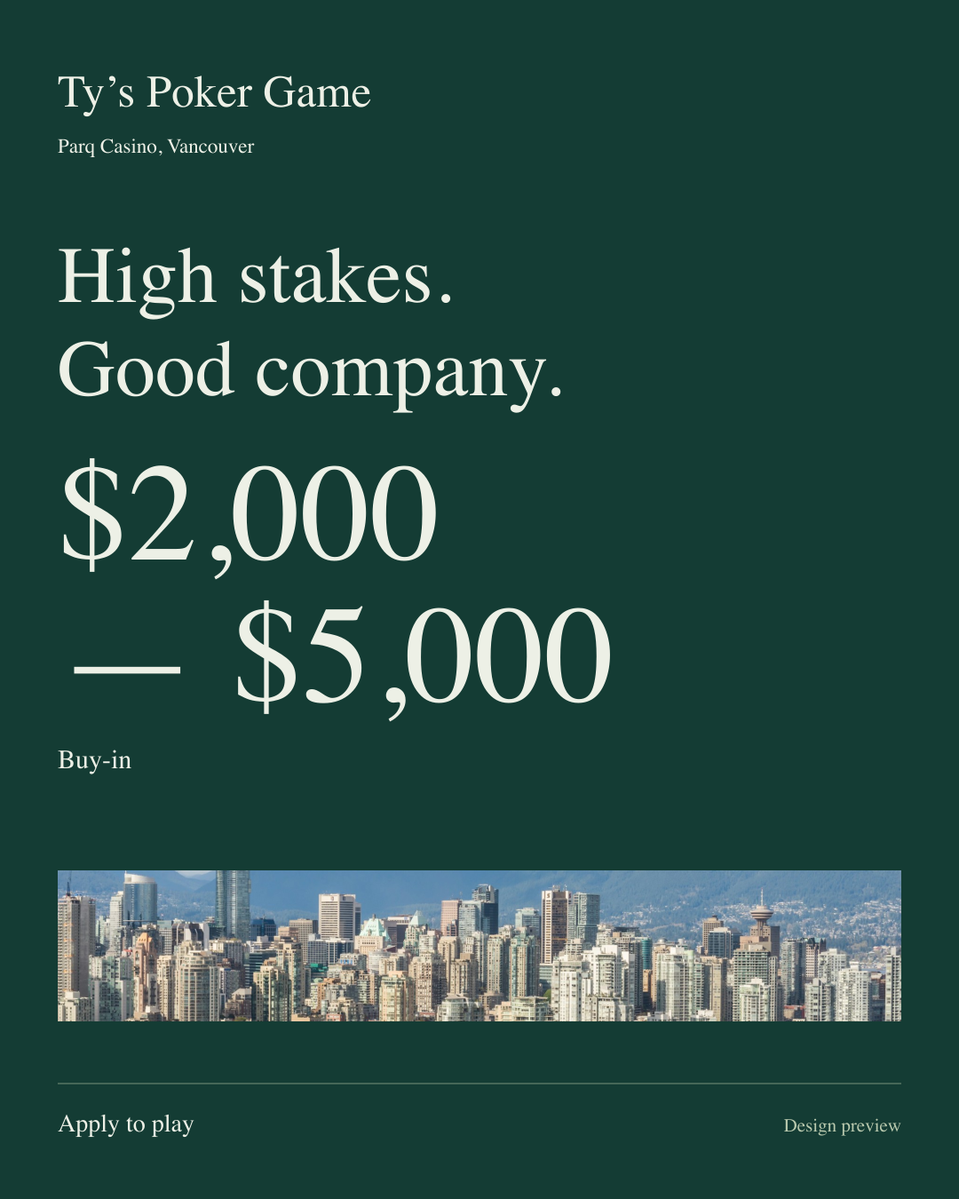 The buy-in