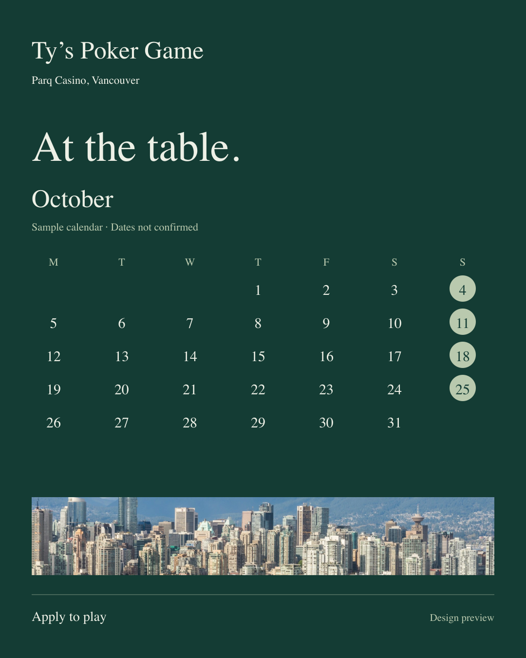 At the table.