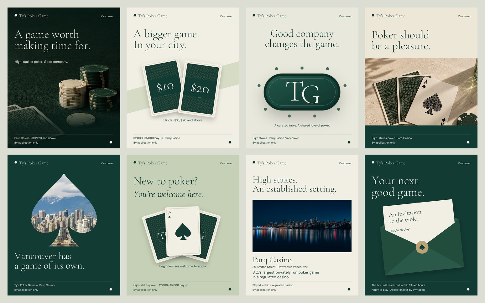 Eight new Ty’s Poker Game graphic designs